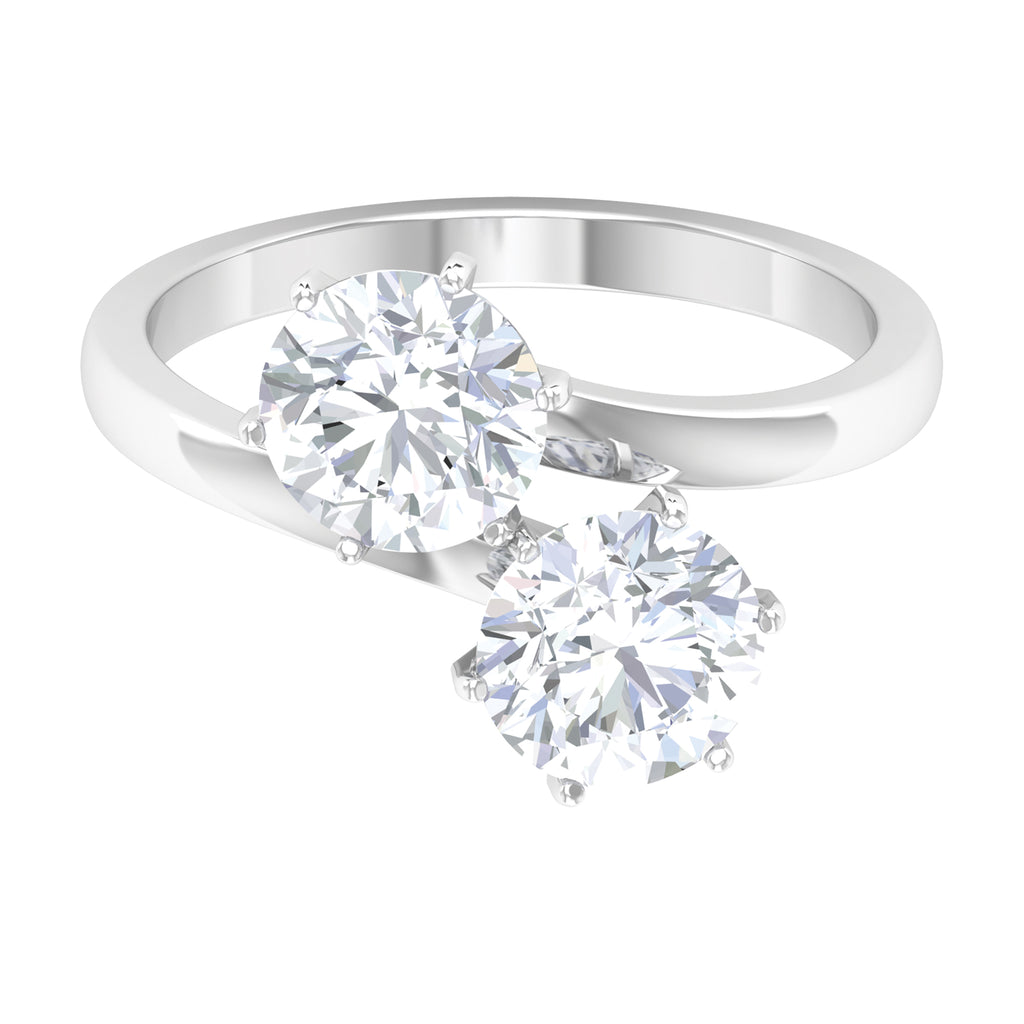 2.75 CT Toi et Moi Moissanite Anniversary Ring Moissanite - ( D-VS1 ) - Color and Clarity - Rosec Jewels