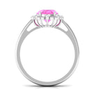 Vintage Style Lab Grown Pink Sapphire Oval Engagement Ring Lab Created Pink Sapphire - ( AAAA ) - Quality - Rosec Jewels