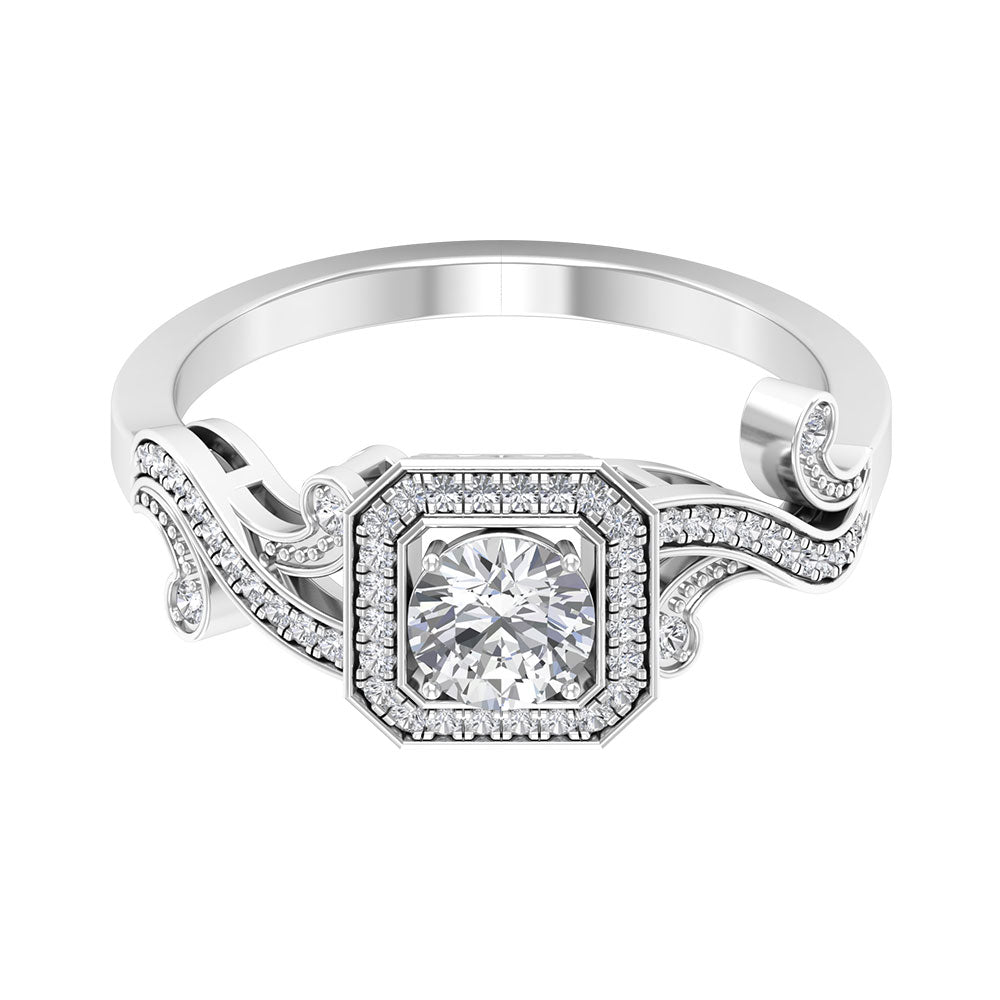 0.75 CT Zircon Engagement Ring Zircon - ( AAAA ) - Quality - Rosec Jewels