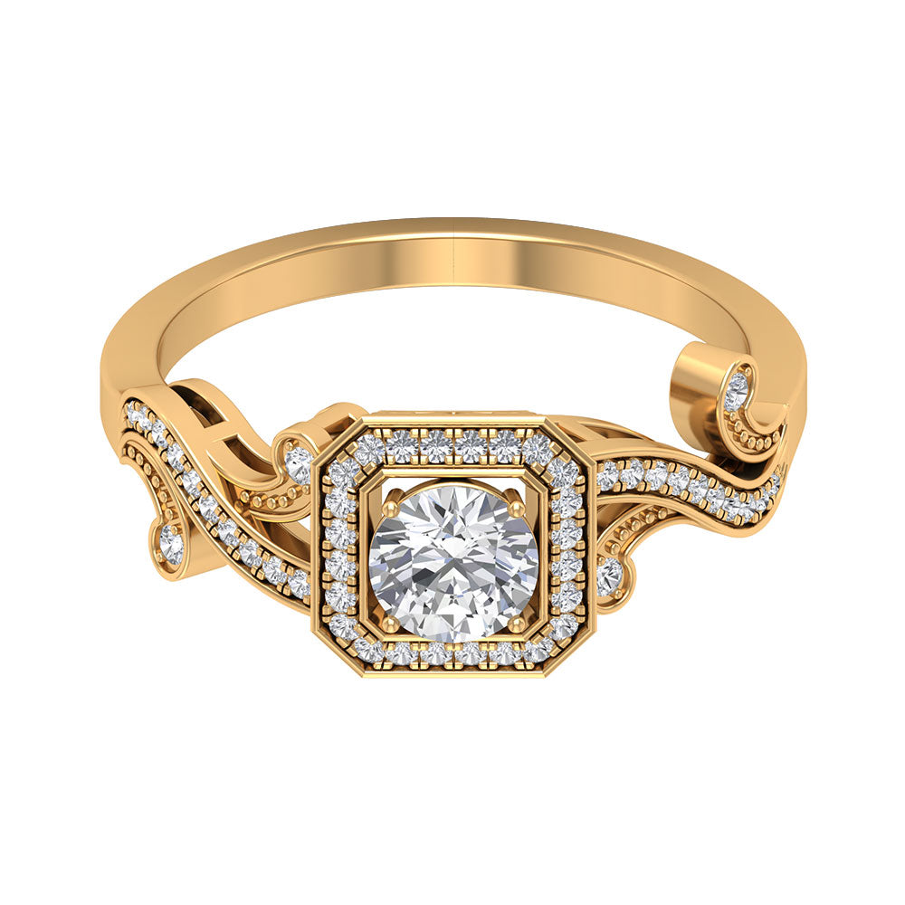 0.75 CT Zircon Engagement Ring Zircon - ( AAAA ) - Quality - Rosec Jewels