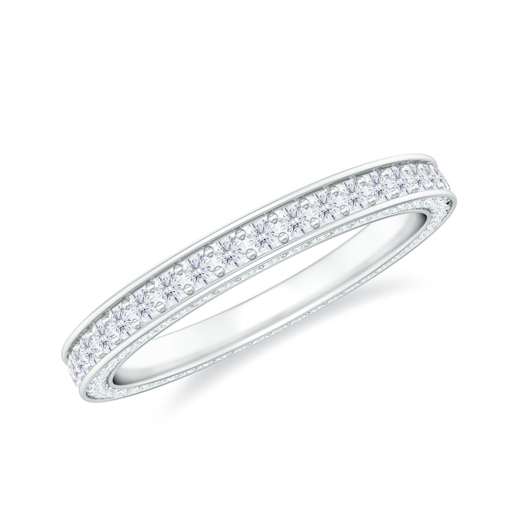 1.25 CT Classic Moissanite Gold Eternity Band Ring Moissanite - ( D-VS1 ) - Color and Clarity - Rosec Jewels