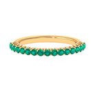 1 CT Round Shape Emerald Semi Eternity Ring with Diamond Accent Emerald - ( AAA ) - Quality - Rosec Jewels