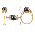 Natural Tahitian Pearl and Diamond Solitaire Engagement Ring Tahitian pearl - ( AAA ) - Quality - Rosec Jewels