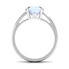 1 CT Round Diamond Solitaire Engagement Ring with Surprise Diamond Moonstone - ( AAA ) - Quality - Rosec Jewels