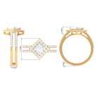 2.50 CT Princess Cut Zircon Double Engagement Band Ring Zircon - ( AAAA ) - Quality - Rosec Jewels