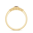 1 Ct Designer Garnet and Diamond Trio Engagement Ring Garnet - ( AAA ) - Quality - Rosec Jewels