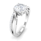 1.50 CT Round Cut Solitaire Zircon Bypass Engagement Ring Zircon - ( AAAA ) - Quality - Rosec Jewels
