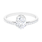 2.25 CT Oval Cut Solitaire Zircon Engagement Ring with Side Stones Zircon - ( AAAA ) - Quality - Rosec Jewels