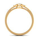 1/2 CT Marquise Zircon Engagement Ring in Gold Textured Zircon - ( AAAA ) - Quality - Rosec Jewels