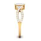 2.50 CT Octagon Cut Solitaire Zircon Crossover Engagement Ring Zircon - ( AAAA ) - Quality - Rosec Jewels