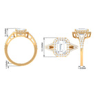 5 CT Split Shank Octagon Cut Zircon Statement Engagement Ring Zircon - ( AAAA ) - Quality - Rosec Jewels