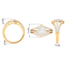 2.50 CT Split Shank Zircon Teardrop Engagement Ring Zircon - ( AAAA ) - Quality - Rosec Jewels
