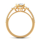 1.75 CT Round Zircon Designer Engagement Ring in Gold Zircon - ( AAAA ) - Quality - Rosec Jewels