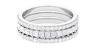 Zircon Stackable Band Ring Set of 3 Zircon - ( AAAA ) - Quality - Rosec Jewels