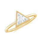 Natural Diamond Dainty Triangle Promise Ring Diamond - ( HI-SI ) - Color and Clarity - Rosec Jewels