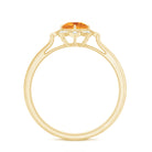 Vintage Inspired Citrine and Diamond Engagement Ring Citrine - ( AAA ) - Quality - Rosec Jewels