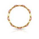 Natural Pink Sapphire Gold Open Heart Eternity Band Ring Pink Sapphire - ( AAA ) - Quality - Rosec Jewels
