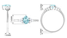 3/4 CT Aquamarine Solitaire Engagement Ring with Diamond Trio Aquamarine - ( AAA ) - Quality - Rosec Jewels
