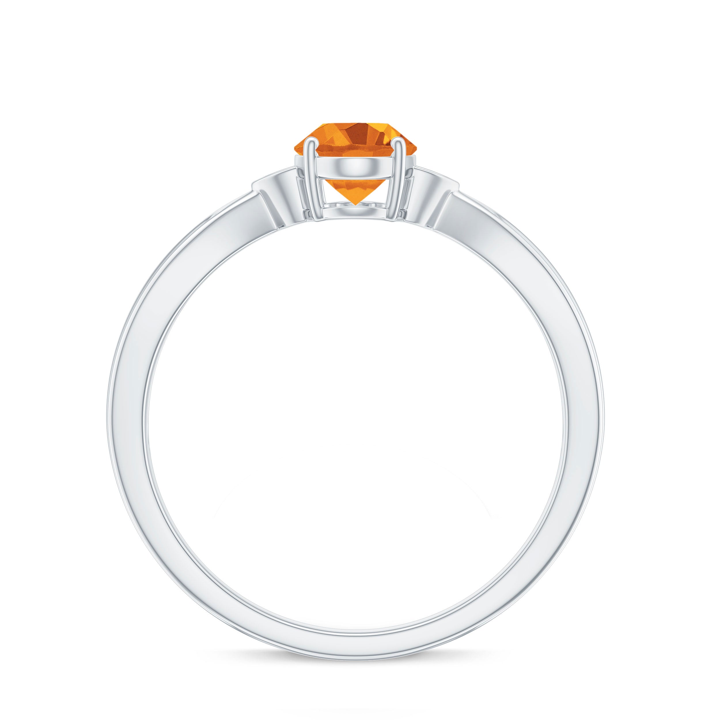 Oval Cut Real Citrine Solitaire Ring with Engraved Details Citrine - ( AAA ) - Quality - Rosec Jewels
