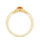 Oval Cut Real Citrine Solitaire Ring with Engraved Details Citrine - ( AAA ) - Quality - Rosec Jewels