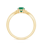 Oval Cut Real Emerald Solitaire Ring with Diamond Emerald - ( AAA ) - Quality - Rosec Jewels