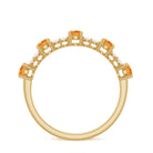 3/4 CT Citrine and Diamond Minimal Stackable Gold Ring Citrine - ( AAA ) - Quality - Rosec Jewels