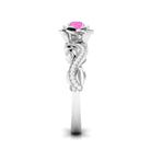 Flower Inspired Pink Sapphire and Diamond Engagement Ring Pink Sapphire - ( AAA ) - Quality - Rosec Jewels