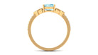 Octagon Cut Solitaire Aquamarine Celtic Engagement Ring with Diamond Aquamarine - ( AAA ) - Quality - Rosec Jewels