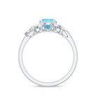 1.25 CT Aquamarine and Diamond Flower Cocktail Ring Aquamarine - ( AAA ) - Quality - Rosec Jewels