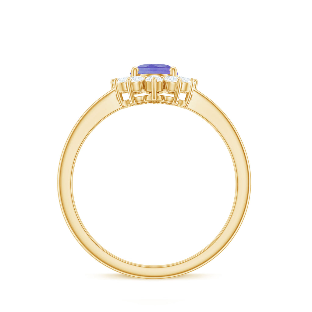Princess Diana Inspired Tanzanite and Diamond Engagement Ring Tanzanite - ( AAA ) - Quality - Rosec Jewels