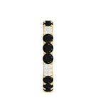 Real Black Spinel and Diamond Designer Eternity Band Ring Black Spinel - ( AAA ) - Quality - Rosec Jewels