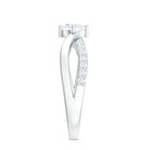 Round Cut Zircon Infinity Solitaire Ring in Prong Setting Zircon - ( AAAA ) - Quality - Rosec Jewels