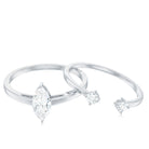 Marquise Cut Solitaire Moissanite Simple Ring Set Moissanite - ( D-VS1 ) - Color and Clarity - Rosec Jewels