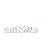 1 CT Round Cut Cubic Zirconia Promise Ring in Prong Setting Zircon - ( AAAA ) - Quality - Rosec Jewels