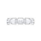 1/2 CT Certified Moissanite Geometric Half Eternity Ring Moissanite - ( D-VS1 ) - Color and Clarity - Rosec Jewels