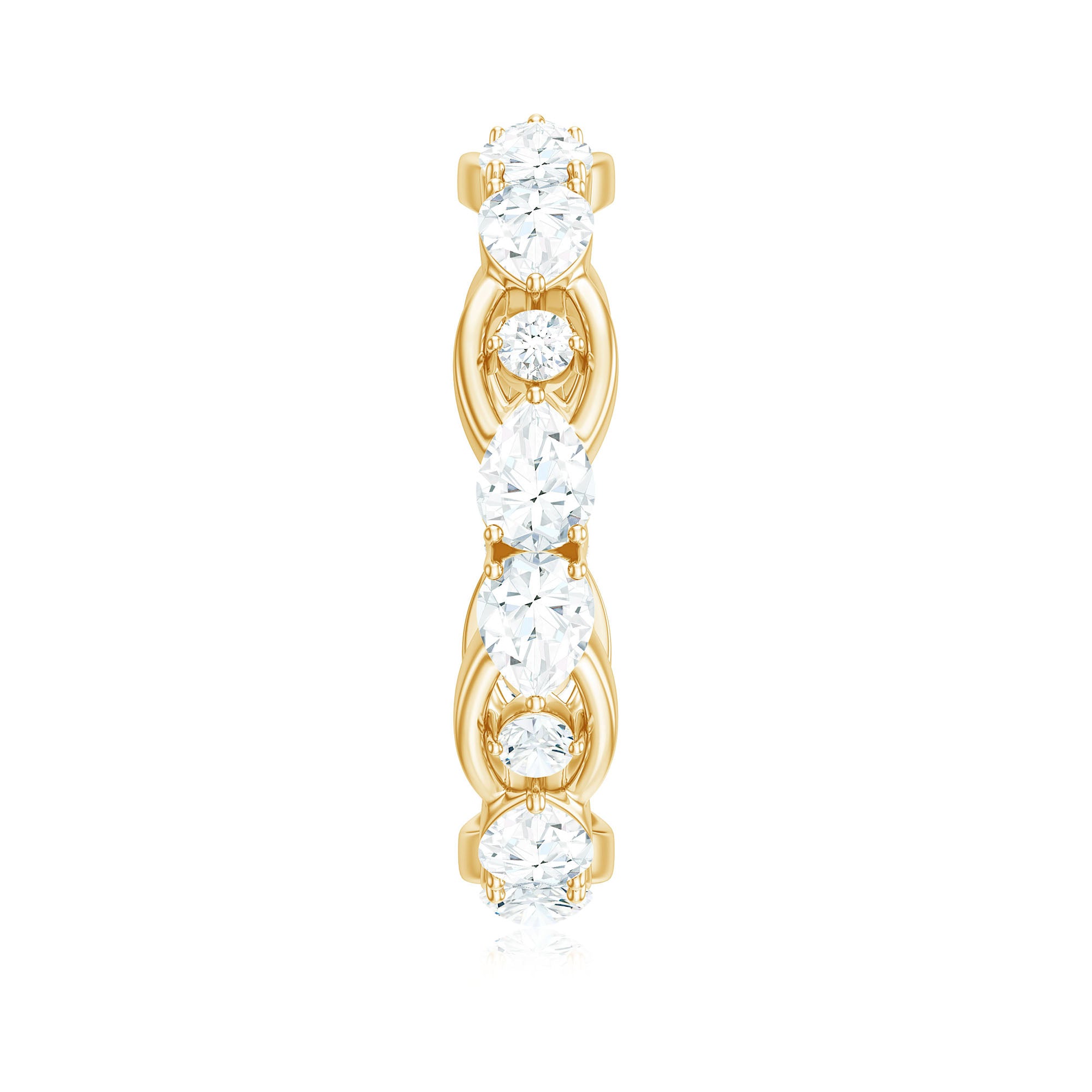 Round and Pear Cut Moissanite Eternity Ring Moissanite - ( D-VS1 ) - Color and Clarity - Rosec Jewels