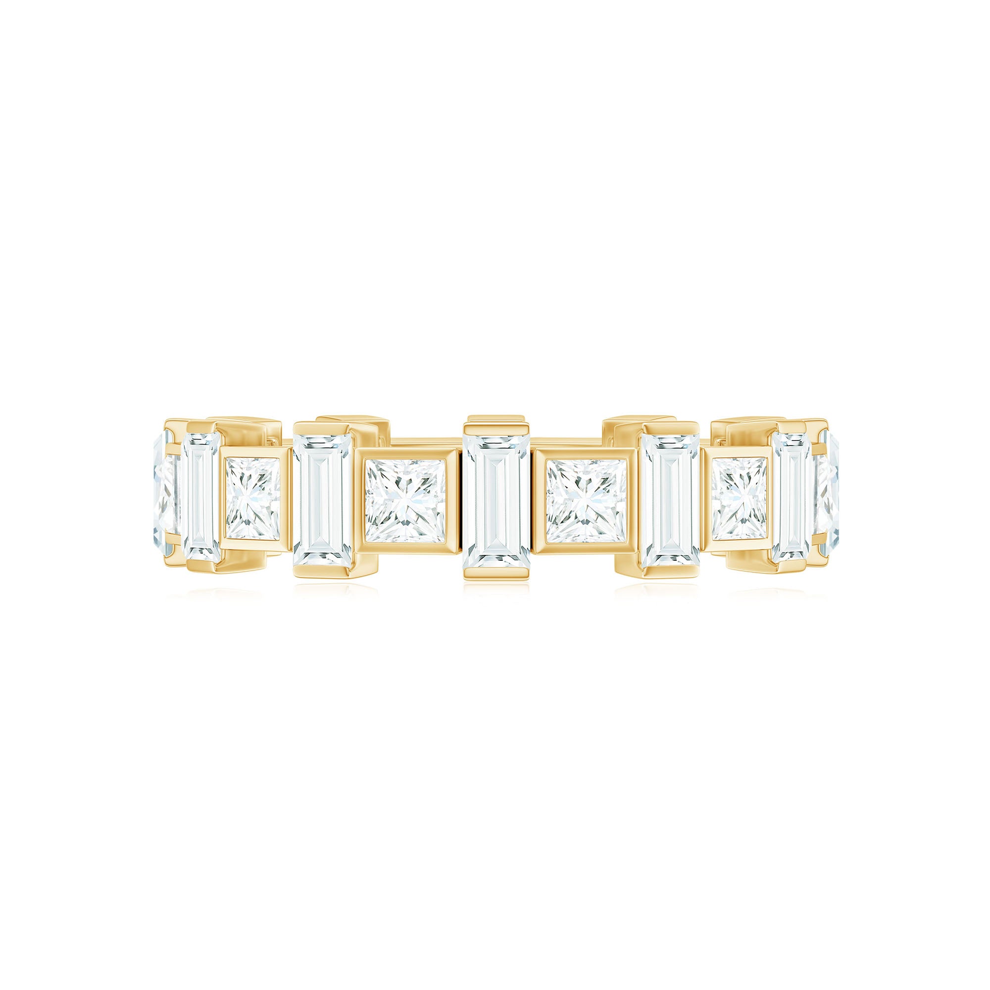 2.75 CT Baguette and Princess Cut Moissanite Eternity Ring Moissanite - ( D-VS1 ) - Color and Clarity - Rosec Jewels