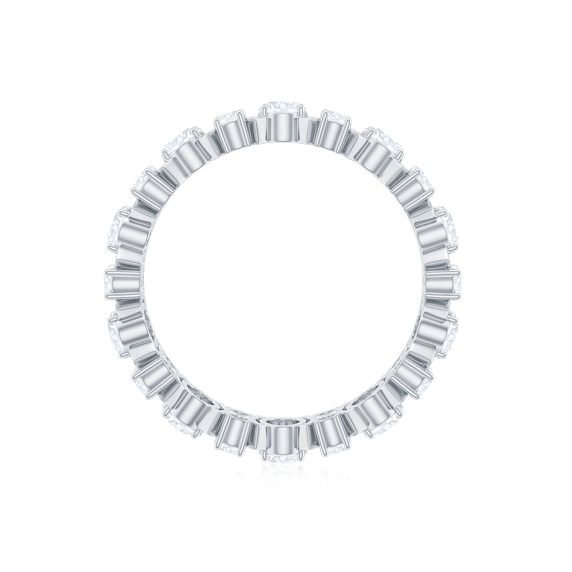Oval and Round Cut Moissanite Eternity Ring Moissanite - ( D-VS1 ) - Color and Clarity - Rosec Jewels