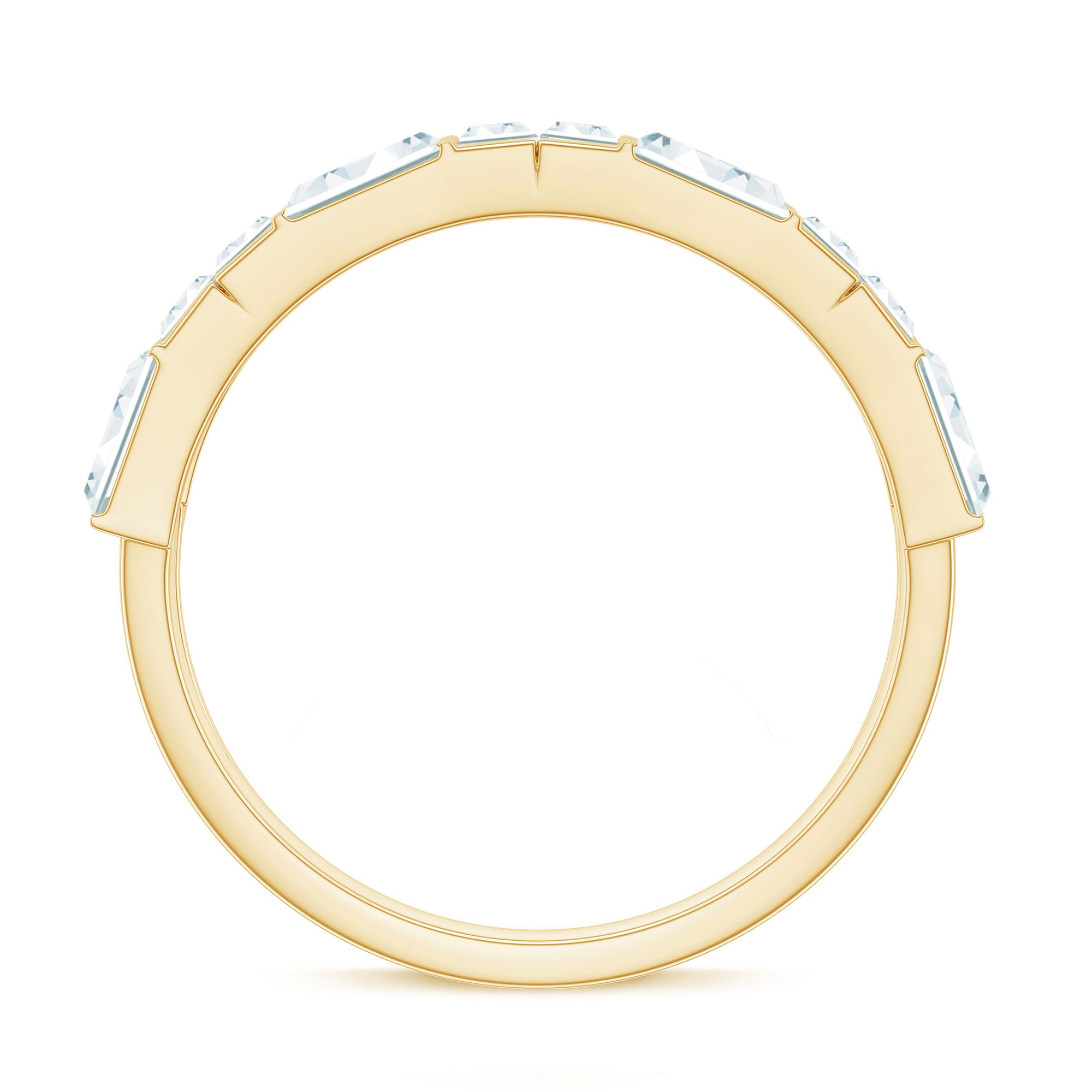2.75 CT Baguette Cut Zircon Half Eternity Ring in Gold Zircon - ( AAAA ) - Quality - Rosec Jewels