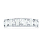 1.25 CT Classic Baguette and Round Cut Moissanite Half Eternity Band Ring Moissanite - ( D-VS1 ) - Color and Clarity - Rosec Jewels