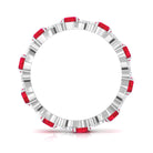 4.50 CT Created Ruby Eternity Band Ring with Diamond Lab Created Ruby - ( AAAA ) - Quality - Rosec Jewels