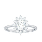 2 CT Princess Diana Inspired Oval Cut Zircon Halo Engagement Ring Zircon - ( AAAA ) - Quality - Rosec Jewels
