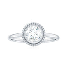 1 CT Round Cut Cubic Zirconia Solitaire Promise Ring in Bezel Setting Zircon - ( AAAA ) - Quality - Rosec Jewels