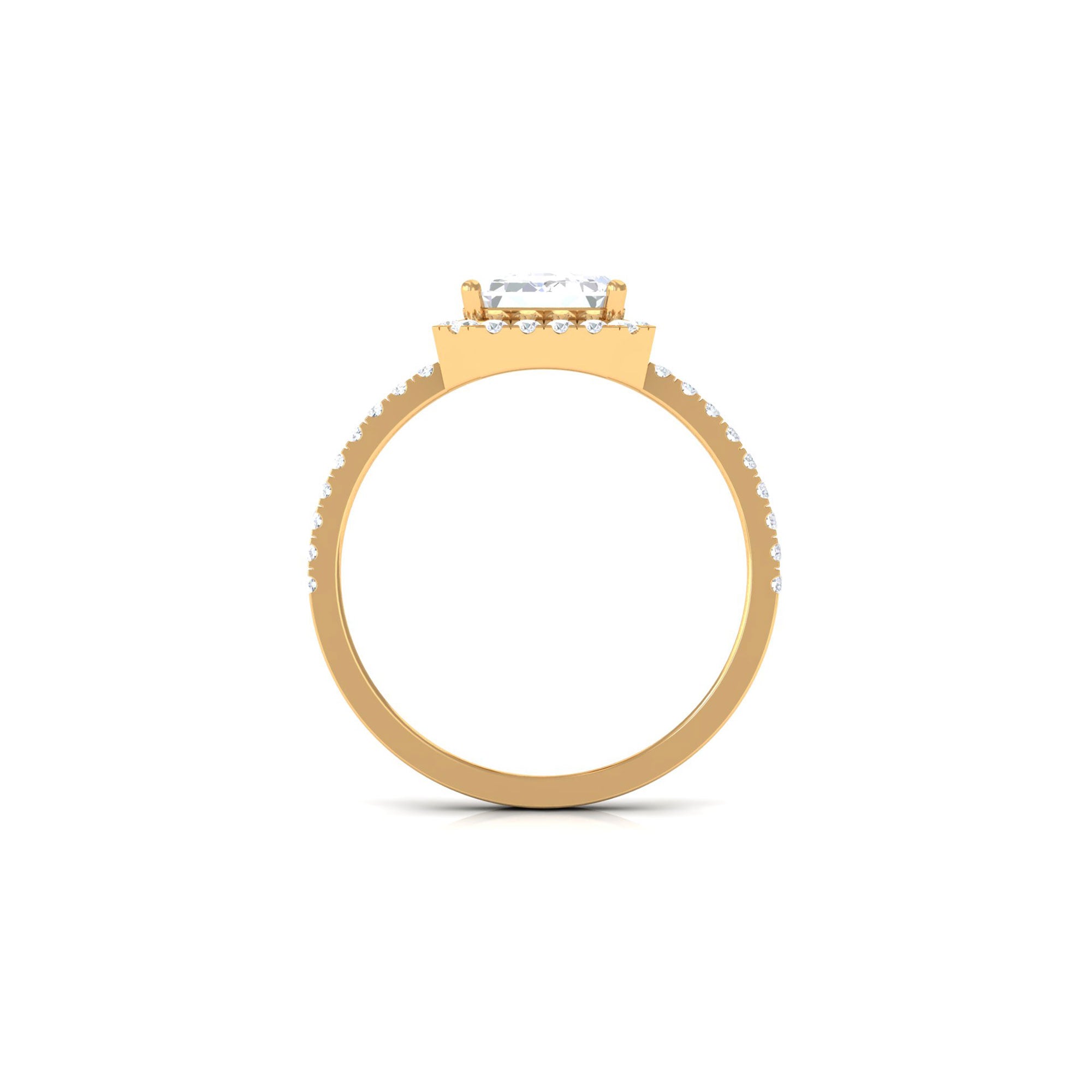 5.5 CT Octagon Zircon Halo Engagement Ring in Gold Zircon - ( AAAA ) - Quality - Rosec Jewels
