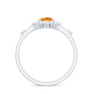 1 CT Round Citrine and Diamond Halo Engagement Ring Citrine - ( AAA ) - Quality - Rosec Jewels