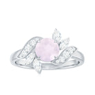 1.25 CT Rose Quartz Flower Engagement Ring with Diamond Rose Quartz - ( AAA ) - Quality - Rosec Jewels