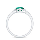 6 MM Heart Lab Grown Emerald Minimal Solitaire Promise Ring Lab Created Emerald - ( AAAA ) - Quality - Rosec Jewels
