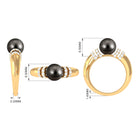 8.75 CT Tahitian Pearl and Diamond Engagement Ring Tahitian pearl - ( AAA ) - Quality - Rosec Jewels