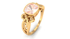 Vintage Style Cushion Morganite Solitaire Ring in Bezel Setting Morganite - ( AAA ) - Quality - Rosec Jewels