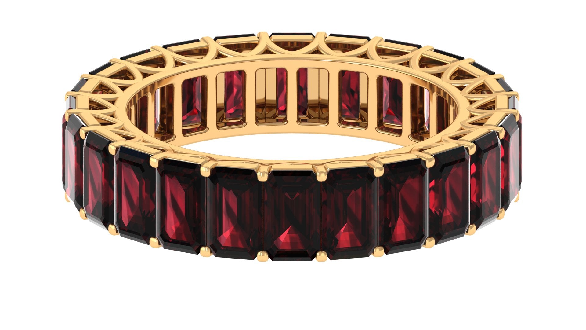 7.25 CT Octagon Cut Garnet Eternity Ring in Prong Setting Garnet - ( AAA ) - Quality - Rosec Jewels